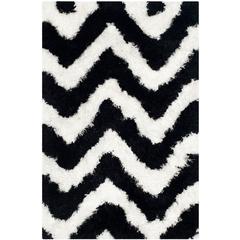 SG-BSG-Barcelona Shag, IVORY / BLACK, 2' X 3', Area Rug, BSG320C-2