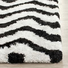 SG-BSG-Barcelona Shag, IVORY / BLACK, 2'-3" X 4', Area Rug, BSG320C-24