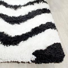 SG-BSG-Barcelona Shag, IVORY / BLACK, 6' X 9', Area Rug, BSG320C-6