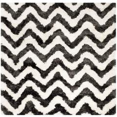 SG-BSG-Barcelona Shag, GRAPHITE / IVORY, 5' X 5' Square, Area Rug, BSG320D-5SQ