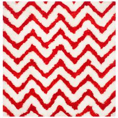 SG-BSG-Barcelona Shag, IVORY / RUST, 5' X 5' Square, Area Rug, BSG320E-5SQ