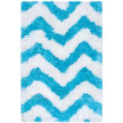 SG-BSG-Barcelona Shag, IVORY / BLUE, 2' X 3', Area Rug