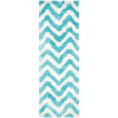 SG-BSG-Barcelona Shag, IVORY / BLUE, 2'-3" X 7', Area Rug