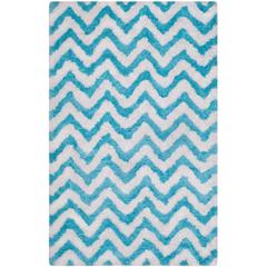 SG-BSG-Barcelona Shag, IVORY / BLUE, 8' X 10', Area Rug