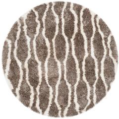 SG-BSG-Barcelona Shag, SILVER / IVORY, 5' X 5' Round, Area Rug