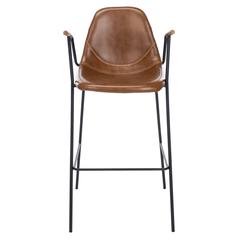 Tanner Mid Century Barstool, Cognac