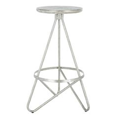 Galexia Bar Stool, Silver Leaf