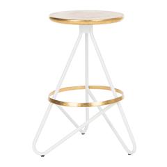 Galexia Counter Stool, White/Gold Top