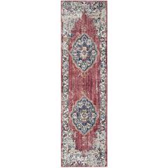 BRISTOL, ROSE / LIGHT GREY, 2'-3" X 10', Area Rug