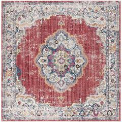 BRISTOL, ROSE / LIGHT GREY, 7' X 7' Square, Area Rug, BTL343R-7SQ