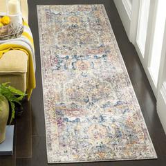 BRISTOL, GREY / BLUE, 2'-3" X 10', Area Rug