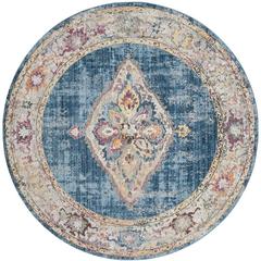 BRISTOL, BLUE / IVORY, 7' X 7' Round, Area Rug, BTL348C-7R
