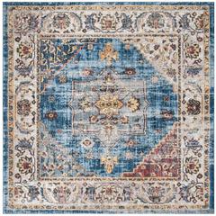 BRISTOL, BLUE / IVORY, 7' X 7' Square, Area Rug, BTL349C-7SQ