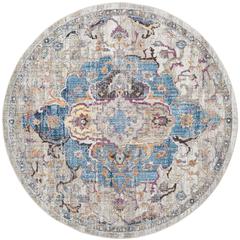 BRISTOL, BLUE / LIGHT GREY, 7' X 7' Round, Area Rug, BTL350D-7R