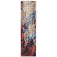 BRISTOL, BLUE / RUST, 2'-3" X 8', Area Rug