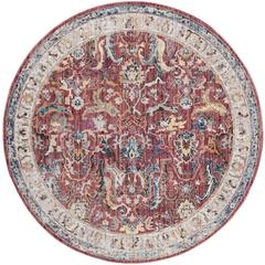 BRISTOL, ROSE / LIGHT GREY, 7' X 7' Round, Area Rug, BTL357R-7R