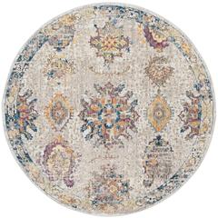 BRISTOL, LIGHT GREY / BLUE, 7' X 7' Round, Area Rug, BTL359A-7R