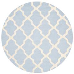 CAMBRIDGE, LIGHT BLUE / IVORY, 6' X 6' Round, Area Rug, CAM121A-6R