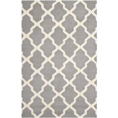 CAMBRIDGE, SILVER / IVORY, 5' X 8', Area Rug, CAM121D-5