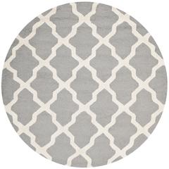 CAMBRIDGE, SILVER / IVORY, 10' X 10' Round, Area Rug, CAM121D-10R