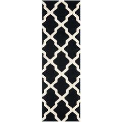 CAMBRIDGE, BLACK / IVORY, 2'-6" X 6', Area Rug, CAM121E-26