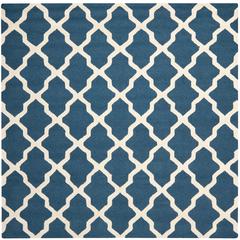 CAMBRIDGE, NAVY BLUE / IVORY, 8' X 8' Square, Area Rug, CAM121G-8SQ