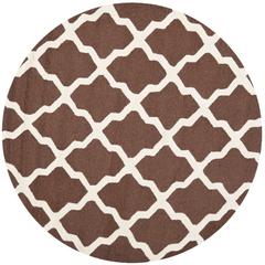 CAMBRIDGE, DARK BROWN / IVORY, 4' X 4' Round, Area Rug