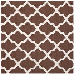 CAMBRIDGE, DARK BROWN / IVORY, 4' X 4' Square, Area Rug