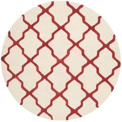 CAMBRIDGE, IVORY / RUST, 6' X 6' Round, Area Rug, CAM121I-6R