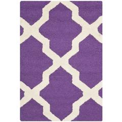 CAMBRIDGE, PURPLE / IVORY, 2' X 3', Area Rug, CAM121K-2