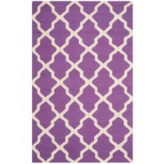 CAMBRIDGE, PURPLE / IVORY, 5' X 8', Area Rug, CAM121K-5