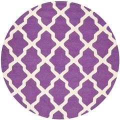 CAMBRIDGE, PURPLE / IVORY, 6' X 6' Round, Area Rug, CAM121K-6R