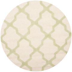 CAMBRIDGE, IVORY / LIGHT GREEN, 4' X 4' Round, Area Rug