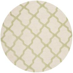 CAMBRIDGE, IVORY / LIGHT GREEN, 6' X 6' Round, Area Rug, CAM121N-6R