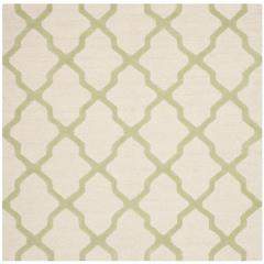 CAMBRIDGE, IVORY / LIGHT GREEN, 6' X 6' Square, Area Rug, CAM121N-6SQ