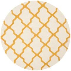 CAMBRIDGE, IVORY / GOLD, 4' X 4' Round, Area Rug