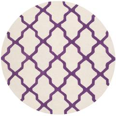CAMBRIDGE, IVORY / PURPLE, 6' X 6' Round, Area Rug, CAM121V-6R