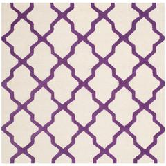 CAMBRIDGE, IVORY / PURPLE, 6' X 6' Square, Area Rug, CAM121V-6SQ