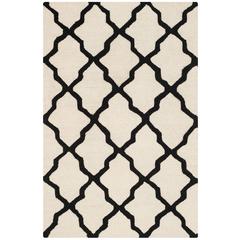 CAMBRIDGE, IVORY / BLACK, 4' X 6', Area Rug, CAM121W-4