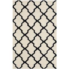 CAMBRIDGE, IVORY / BLACK, 5' X 8', Area Rug, CAM121W-5