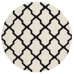 CAMBRIDGE, IVORY / BLACK, 6' X 6' Round, Area Rug, CAM121W-6R