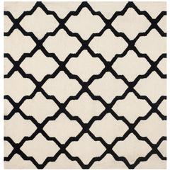 CAMBRIDGE, IVORY / BLACK, 6' X 6' Square, Area Rug, CAM121W-6SQ