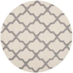 CAMBRIDGE, IVORY / SILVER, 6' X 6' Round, Area Rug, CAM121Y-6R