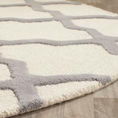 CAMBRIDGE, IVORY / SILVER, 4' X 4' Round, Area Rug
