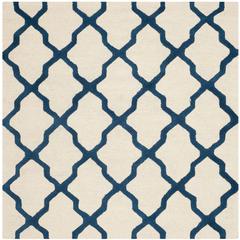 CAMBRIDGE, IVORY / NAVY, 6' X 6' Square, Area Rug, CAM121Z-6SQ