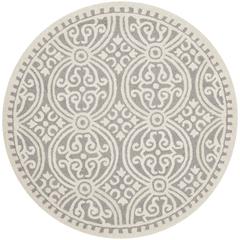 CAMBRIDGE, SILVER / IVORY, 9' X 9' Round, Area Rug
