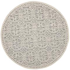 CAMBRIDGE, SILVER / IVORY, 6' X 6' Round, Area Rug, CAM123D-6R
