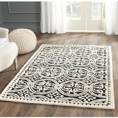 CAMBRIDGE, BLACK / IVORY, 3' X 5', Area Rug, CAM123E-3