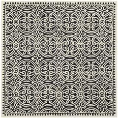 CAMBRIDGE, BLACK / IVORY, 10' X 10' Square, Area Rug, CAM123E-10SQ