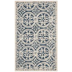 CAMBRIDGE, NAVY BLUE / IVORY, 3' X 5', Area Rug, CAM123G-3